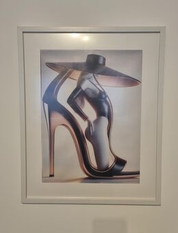 Modrner Leinendruck " Madam y Highheels " - Wedel