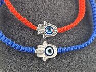 2 Stück Blaues Rotes Armband Fatimas Hand mit Nazar Boncuk Auge Blick Armschmuck 12,90* - Villingen-Schwenningen