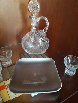 Glaskaraffe mit 5 Gläsern und kleinem Tablett,vintage,60er Jahre - Bückeburg