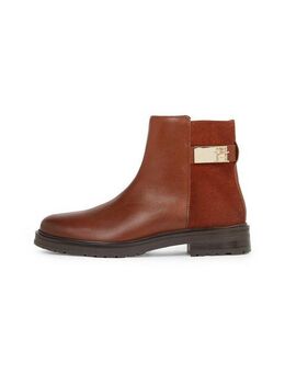 Tommy Hilfiger TH LOGO LEATHER MIX CHELSEA Stiefelette, Blockabsatz, Businesschuh, Boots mit TH-Schmuckelement