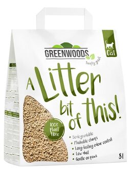 Greenwoods klumpende Katzenstreu aus Pflanzenfasern - 8 l (ca. 3,4 kg)