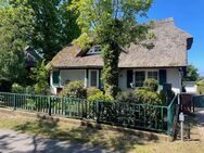 Reetgedecktes Haus aus Nachlass am Wiesenrand im Fischerdorf Born - Born (Darß)