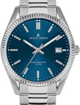 Jacques Lemans Quarzuhr Derby 50-3C, Armbanduhr,Herrenuhr,Damenuhr,Edelstahlarmband,bis 10 bar wasserd.
