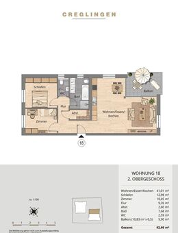 Whg. 18 - Großzügige 3-Zimmer-Wohnung im 2. Obergeschoss! - Creglingen