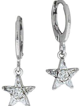 Firetti Paar Creolen Schmuck Geschenk Silber 925 Stern, mit Zirkonia (synth)