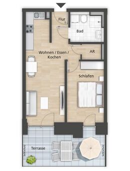 Exklusive 2-Zimmer-Neubauwohnung mit Terrasse- Lagarde Campus! - Bamberg