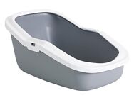 Savic Katzentoilette Aseo mit hohem Rand - hellgrau / weiß