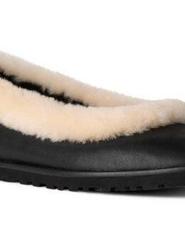 UGG Zora Leather Ballet Flat Ballerina Homeslippers, Flats zum Schlupfen