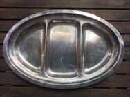 Tablett Serviertablett Dreigeteilt Vintage Versilbert Art Deco Qualität Schwerter - Fulda