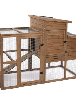 TIAKI Hühnerstall Ranch aus Holz (optional erweiterbar) - Hühnerstall: L 156 x B 79,5 x H 116,3 cm (2 Pakete*)