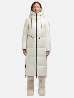 khujo Steppmantel Tonia Extralanger Damen Wintermantel mit Rucksack-Trägern