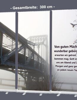 Roll-Up Bannerdisplay: "KW-Brücke geheimnisvoll im Nebel" als 3er-Set - Bestatterbedarf: Deko (nicht nur) für Trauerhallen und Trauerfeier: 300 x 200 cm - Wilhelmshaven Zentrum