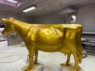 Goldfarben Bemalte Holstein - Friesian Deko Kuh lebensgroß - Heidesee