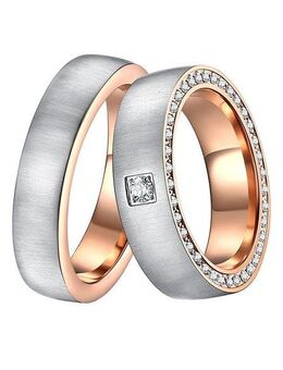 DOOSTI Trauring Schmuck Geschenk Edelstahl Trauring Ehering Partnerring LIEBE, Made in Germany - wahlweise mit oder ohne Zirkonia