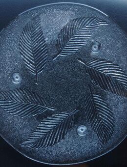 Glas-Platte, Kuchen-Platte, mit Blattmotiven - Münster
