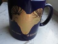 Widder Becher Mug Keramik Tasse Tierkreiszeichen 21. März-20. April Sternzeichen dunkelblau-gold 3,- - Flensburg