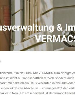 🏡 Immobilien verkaufen mit Know-how – VERMACS Blog liefert echte Einblicke! - Nersingen