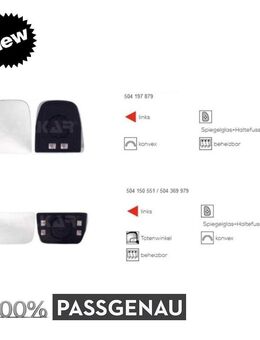 SPIEGELGLAS AUßENSPIEGEL LINKS OBEN U. UNTEN IVECO DAILY 4 IV NEU - Dortmund Wickede