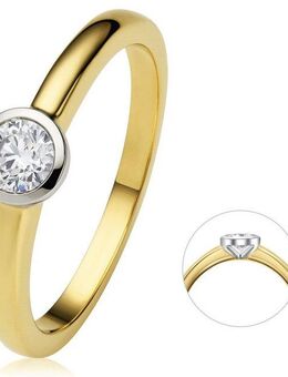 ONE ELEMENT Diamantring 0.25 ct Diamant Brillant Zarge Ring aus 585 Gelbgold, Damen Gold Schmuck Zarge