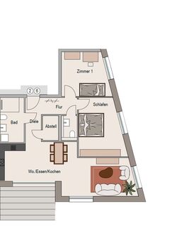 Whg. 6 - großzügige 3-Zi.-Whg. mit optimalen Grundriss (barrierefrei) - Neckarwestheim