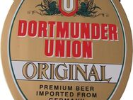 Dortmunder Union Brauerei - Original - Zapfhahnschild - 12,5 x 9,5 cm - aus Kunststoff - Doberschütz