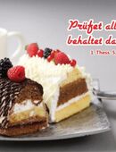 Poster Jahreslosung 2025 - Zwei Sahnetörtchen auf Teller - DIN A2 - Plakate zur Jahreslosung - Jahreslosungsposter - Deko Gemeindeschaukasten in 26382