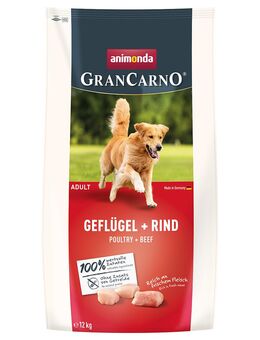 1 + 1 gratis! 2 x animonda GranCarno - Adult Geflügel + Rind (2 x 12 kg)