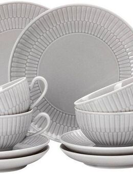 Seltmann Weiden Teeservice Geschirr-Set, 18 Teile, Amina, klein (18-tlg), 6 Personen, Porzellan, Tassen, Untertassen, Teller, Made in Germany, 18 Teile, für 6 Personen
