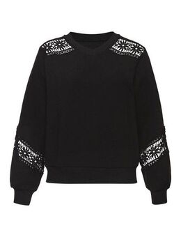 Vivance Sweatshirt mit Spitzeneinsätzen an Schulter und Ärmel
