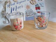Glas Windlicht o. Duftkerze Florale Maritime Deko Anker Muscheln - Rheinbach