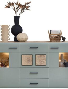 Innostyle Sideboard FUN PLUS II, 2 Holztüren, 3 Schubläden, 7 Fächer, Softclose, ABS Kantenschutz