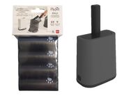 Rotho MyPet Katzentoilette BIALA - Sparset: Katzentoilette anthrazit + Streuschaufel mit Schaufelhalter + 4 x Hygienebeutel