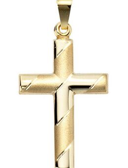 JOBO Kreuzanhänger Anhänger Kreuz, 333 Gold diamantiert