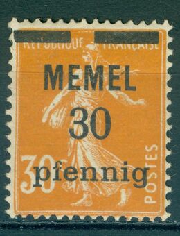 Memelgebiet xx mit Falz Nr. 21 wie auf den Bildern zu sehen - Porta Westfalica Zentrum