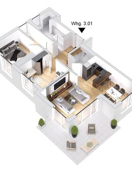 Moderne 3,5 Zimmer Neubauwohnung mit Garten und Terrasse - Neubau - 3.0.1 - Dietenheim