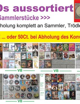 DVDs (bis FSK 16) + VHS Sammlerstücke + Top DVDs = ab je 1€ ... oder je 50 Ct. (bei gesamtem Konvolut) 1-2 evtl. = 0,-€ - Willich