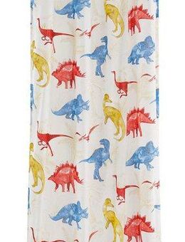 Lüttenhütt Gardine DINO, Ösen (1 St), halbtransparent, Polyester, Kindergardine, einseitig mit Dinosauriern bedruckt