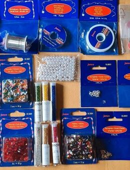 Konvolut-Glasperlen-Nylon Garn-Metall Draht-Springringe - Saarbrücken