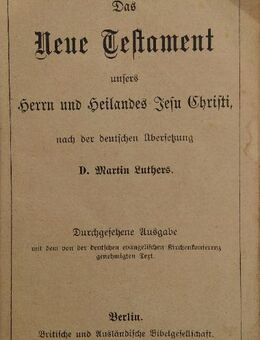 Das neue Testament von 1904 - Donaueschingen