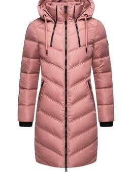 Marikoo Wintermantel Armasa modischer Damen Winter Steppmantel mit Kapuze