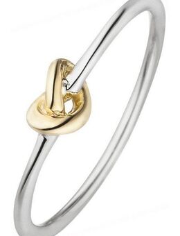 JOBO Fingerring Knoten, 925 Silber bicolor vergoldet