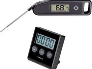 WENKO Kochthermometer Modell Bobby mit Küchentimer Modell Lilo, Set 2-tlg., Fleischthermometer mit Edelstahl-Messfühler & digitaler Küchenwecker