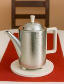 Art Deko WMF D.R.P. 1,4 Liter Zylinder Kaffeekanne, Thermokanne versilbert in 44627