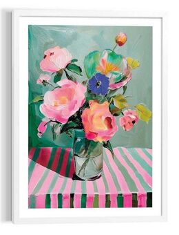 Reinders! Poster Blumen auf dem Tisch, Wohnzimmer - Mehrfarbig - MDF - Blumen und Pflanzen - 50x70 cm