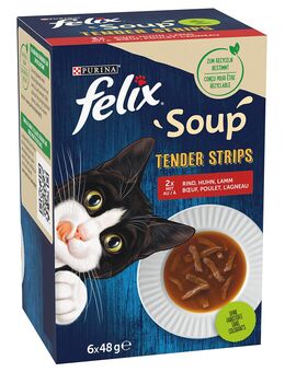 12 + 6 gratis! 18 x 48 g Felix Soup - Filet Geschmacksvielfalt vom Land