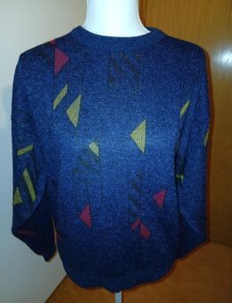 Pullover in blau, mit rotem und gelbem Muster, sehr guter Zustand - Mamming