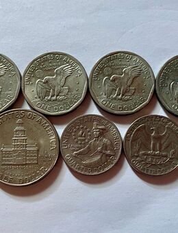 4x One Dollar 1979, Half Dollar 1976, 2x Quarter Dollar 1968 1976 - Mannheim