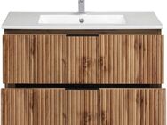 welltime Waschtisch Trento Badezimmerschrank mit Becken Bestseller, Badmöbel in Breite 80 cm, Waschplatz mit 2 Schubladen, Badschrank