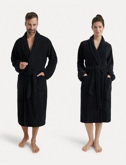Möve Unisex-Bademantel Basic, Walkfrottier, Schalkragen, Gürtel, mit Schalkragen