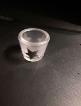 Teelichthalter Weihnachten Glas Höhe ca. 7cm Milchglas Sterne - Essen